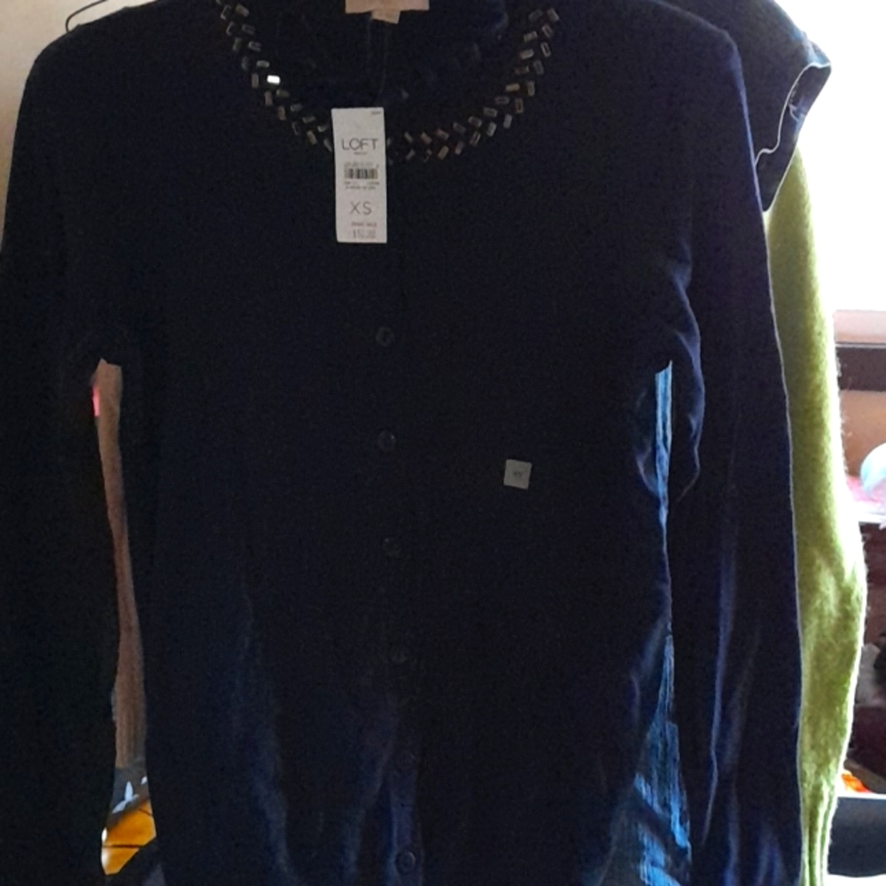 LOFT Navy Blue Sweater Cardigan